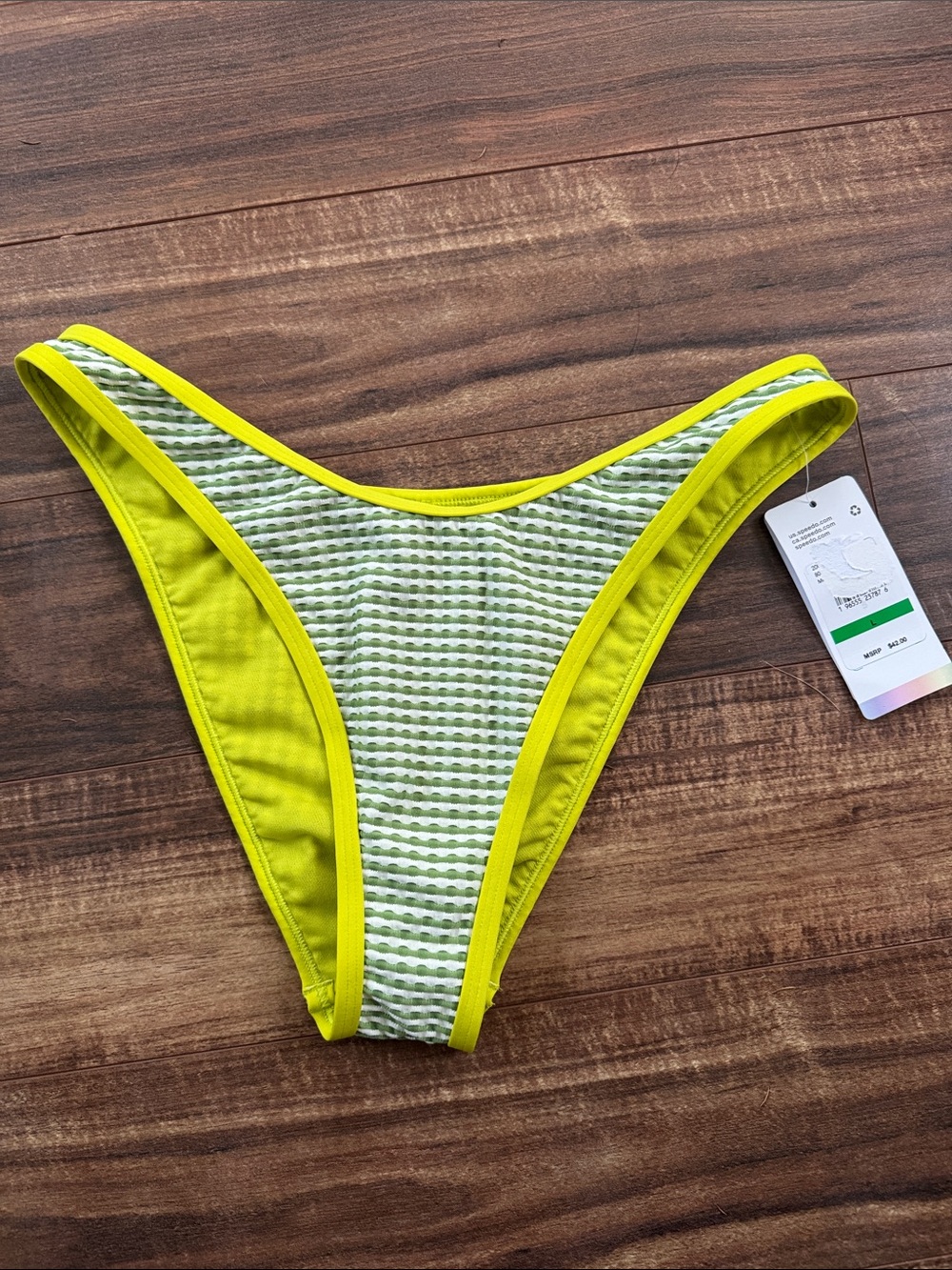 Speedo Lime Green Textured Bikini Bottom